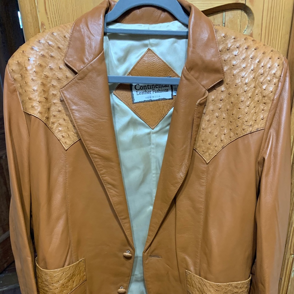Vintage continental leather  western style blazer